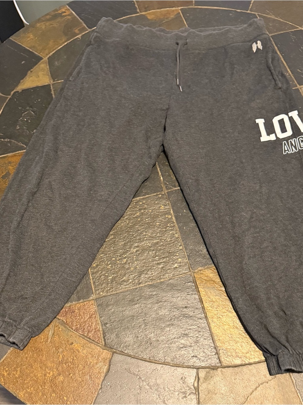 Victoria's Secret Charcoal Gray Cropped Sweatpants with Logo